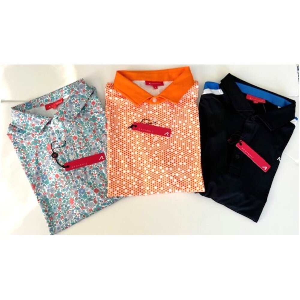 NWT Redvanly Lot of 3 Men's Polo Golf Shirts 3-Pack Retail $330 Size XL